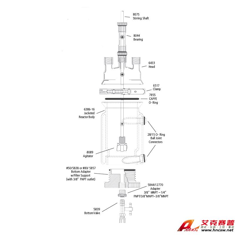 JULABO優(yōu)萊博 1000ml 夾套壓力過濾釜，CRS6386-115